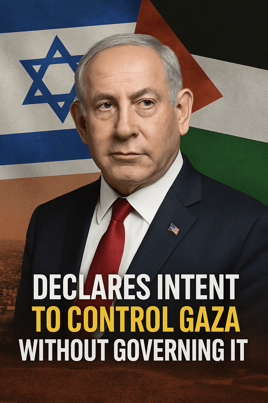 Israeli Prime Minister Netanyahu announces plan to take control of Gaza without governing it amid global concerns and humanitarian crisis